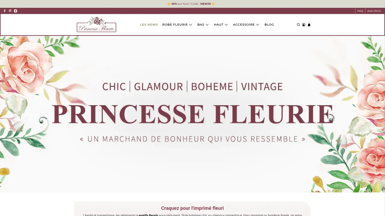 Aperçu du site Princesse Fleurie