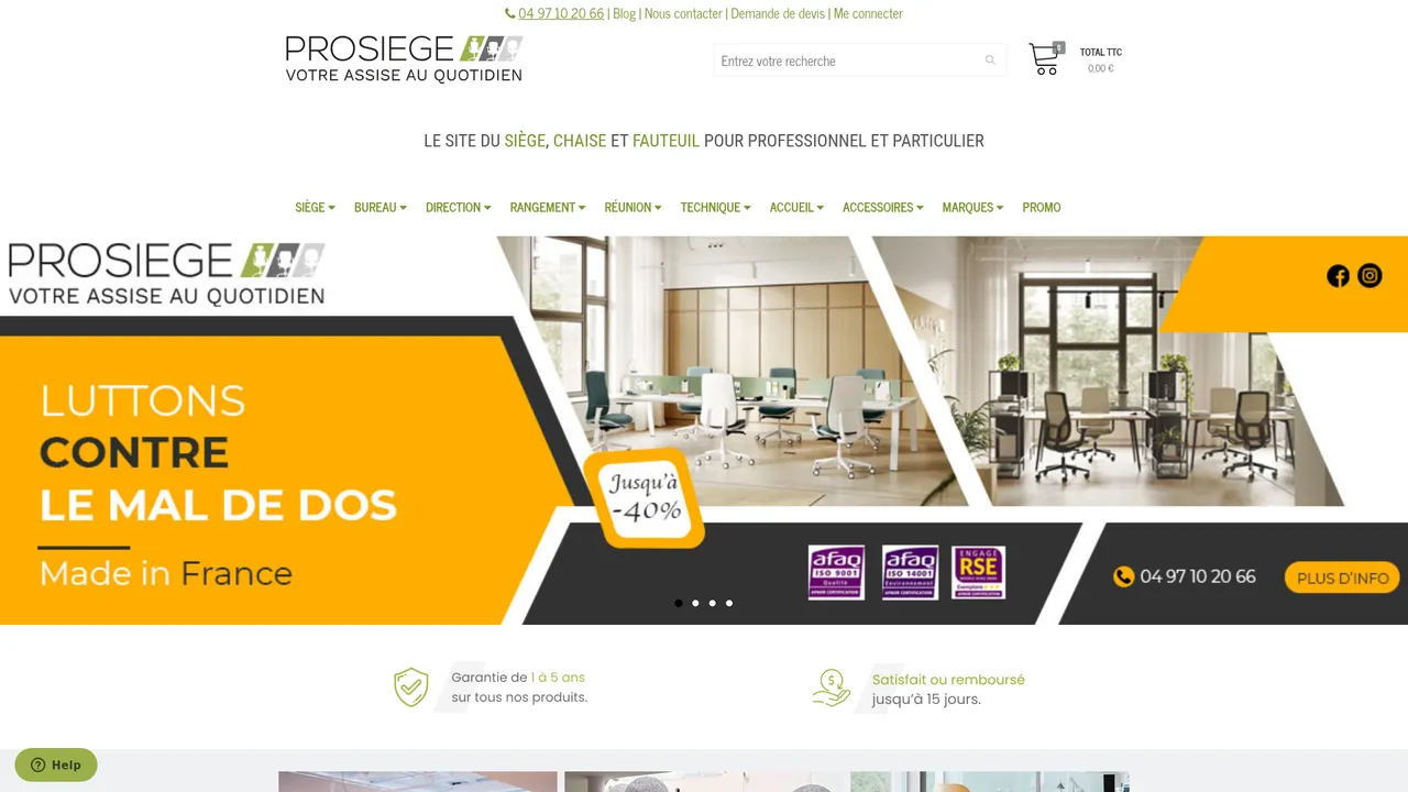 Aperçu du site Prosiege
