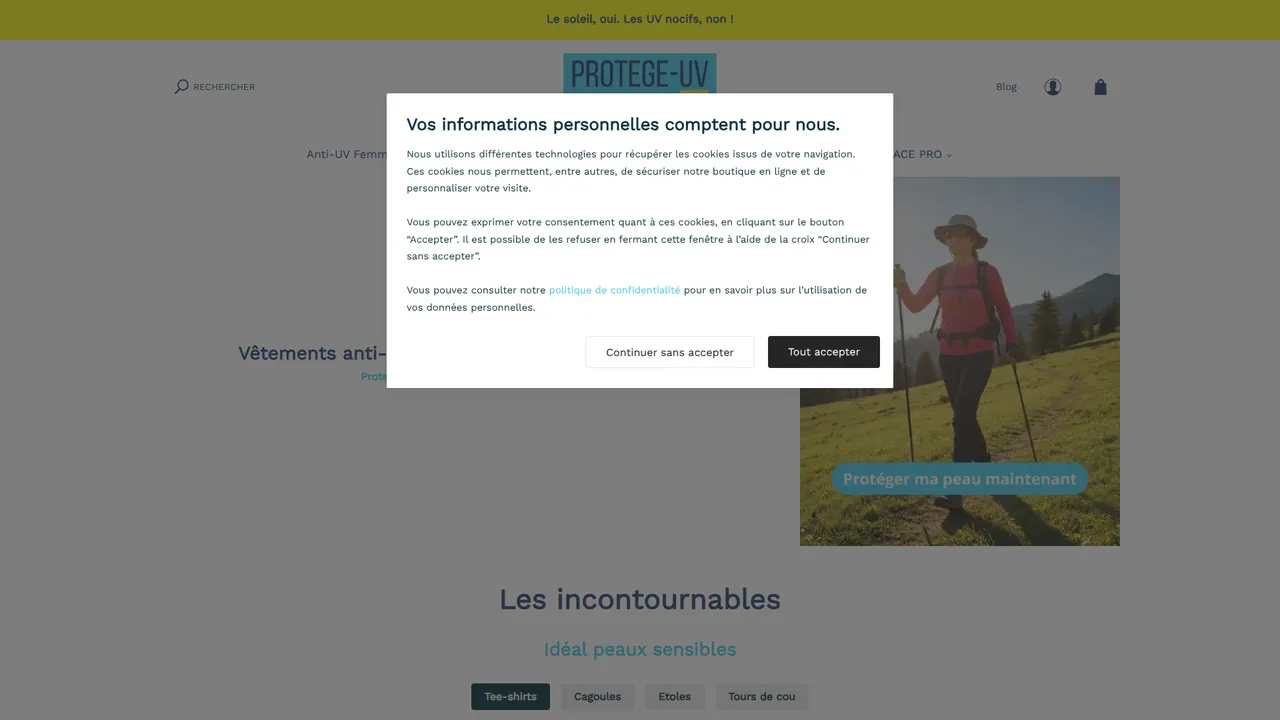 Aperçu du site PROTEGE-UV