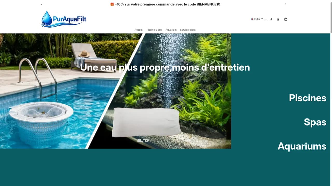 Aperçu du site PurAquaFilt