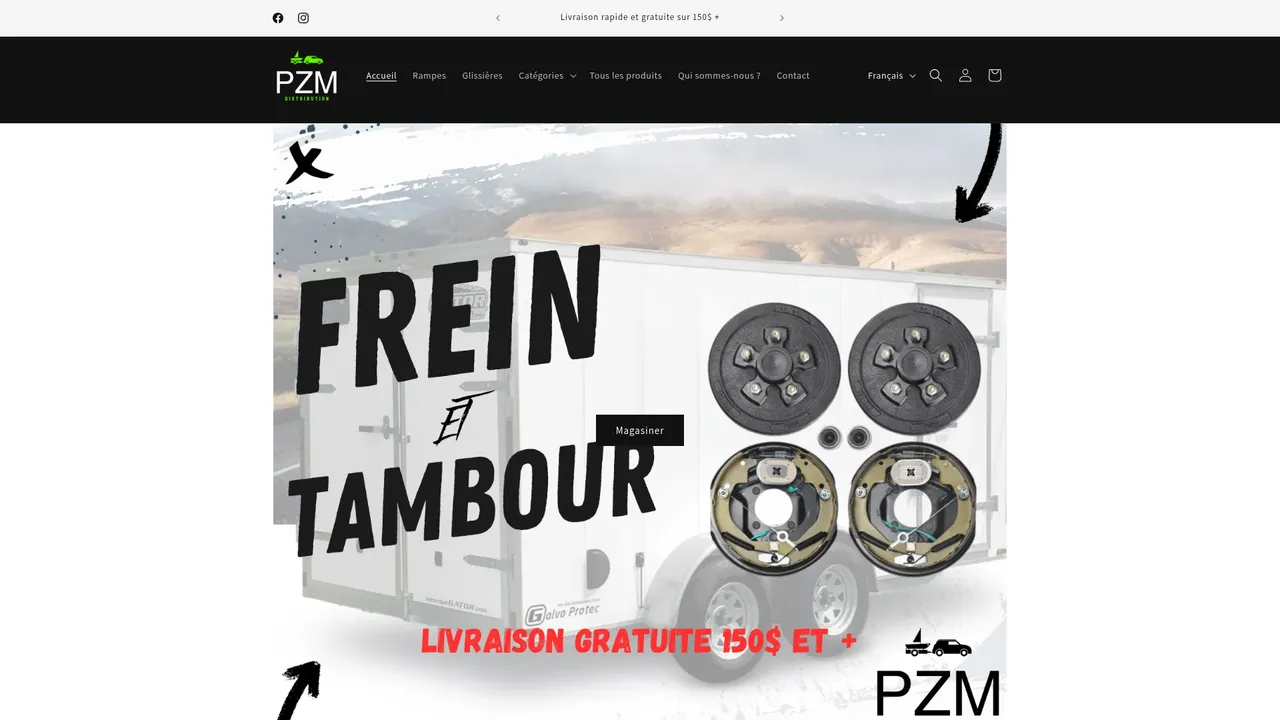 Aperçu du site PZM Distribution