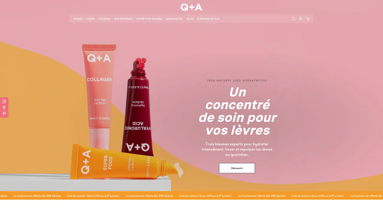 Screenshot de qandaskin.fr