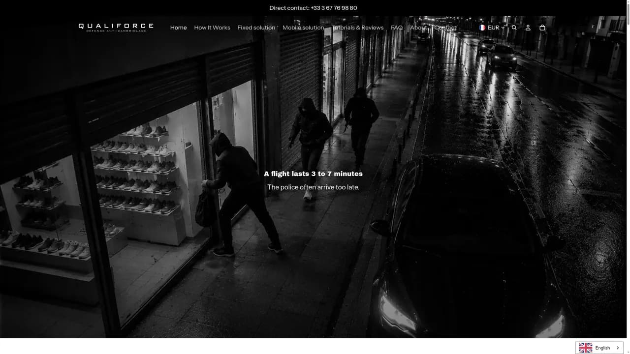Aperçu du site Qualiforce - canon à son anti-intrusion