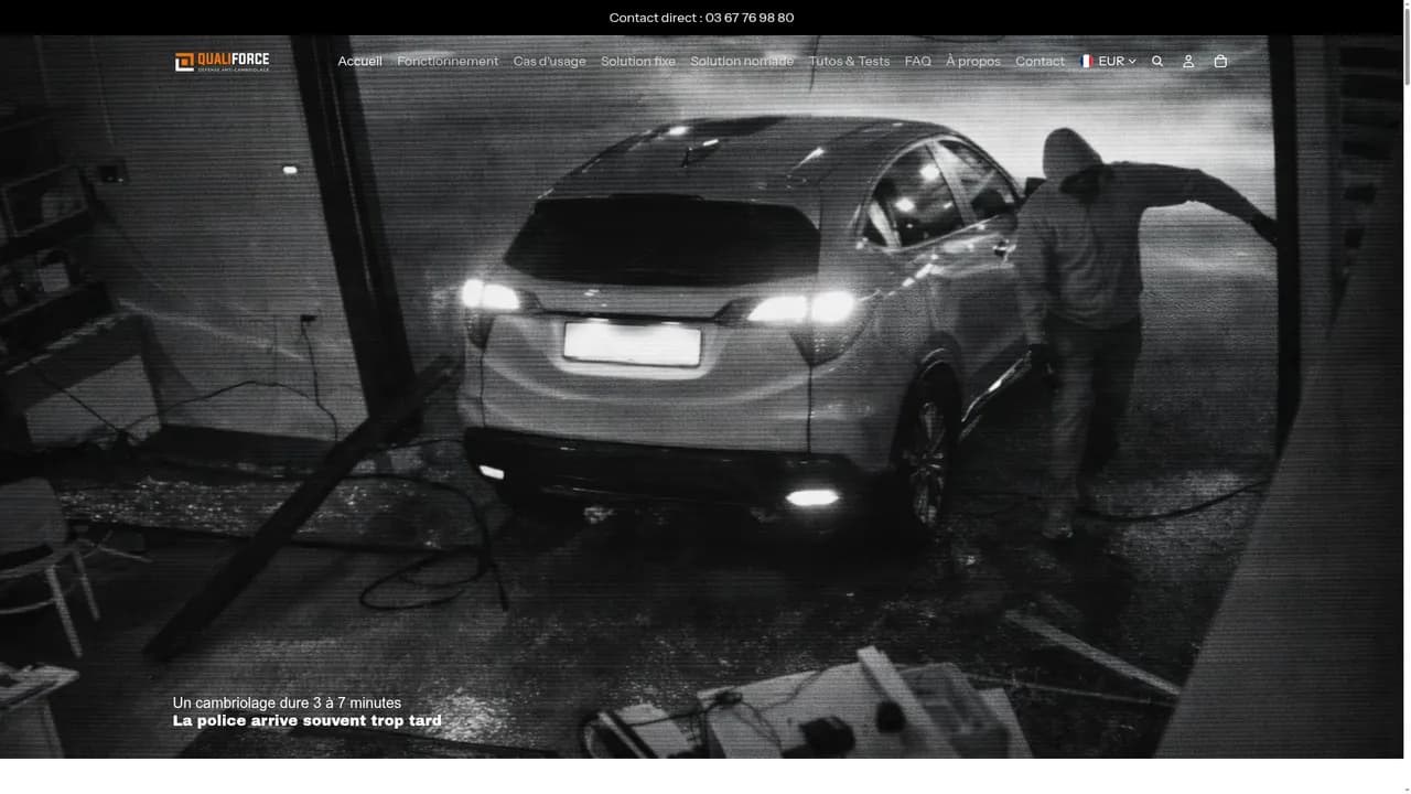 Screenshot de Qualiforce - canon à son anti-intrusion