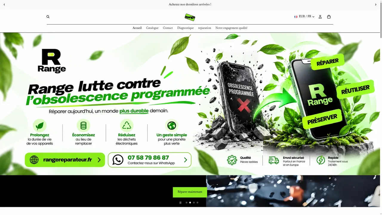 Aperçu du site rangereparateur.fr