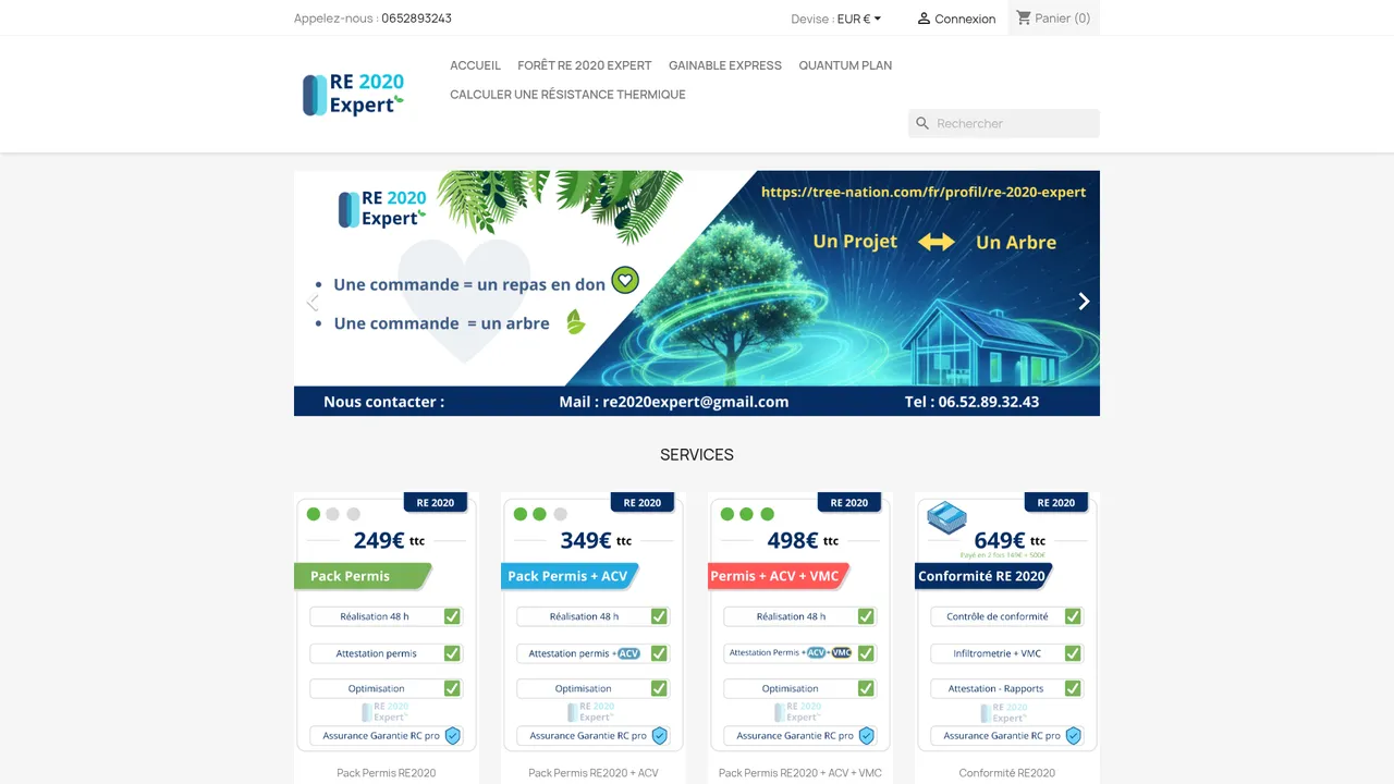 Aperçu du site RE 2020 Expert
