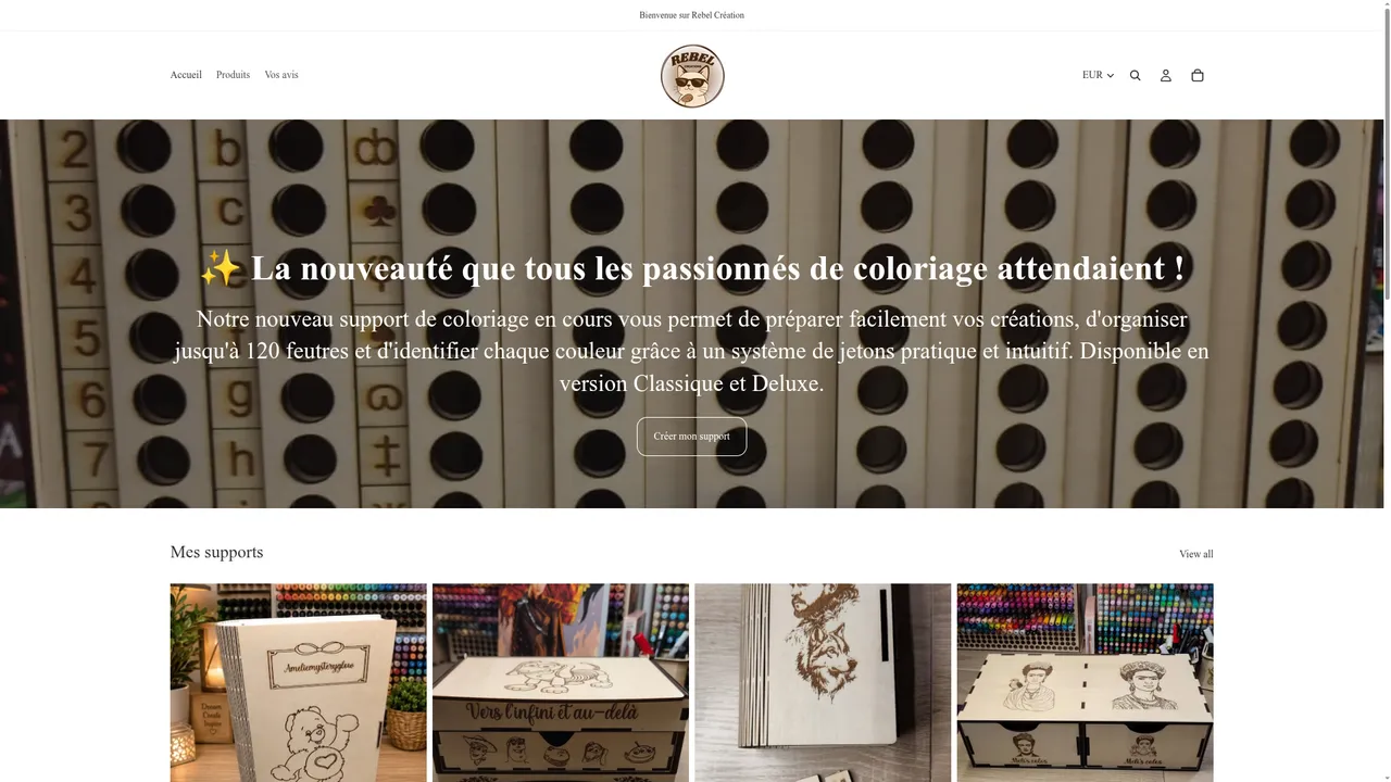 Aperçu du site Rebel Création