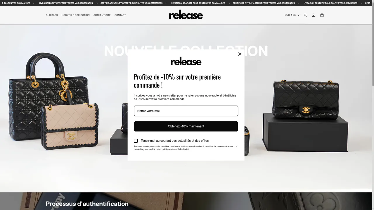 Screenshot de releasevintage.fr
