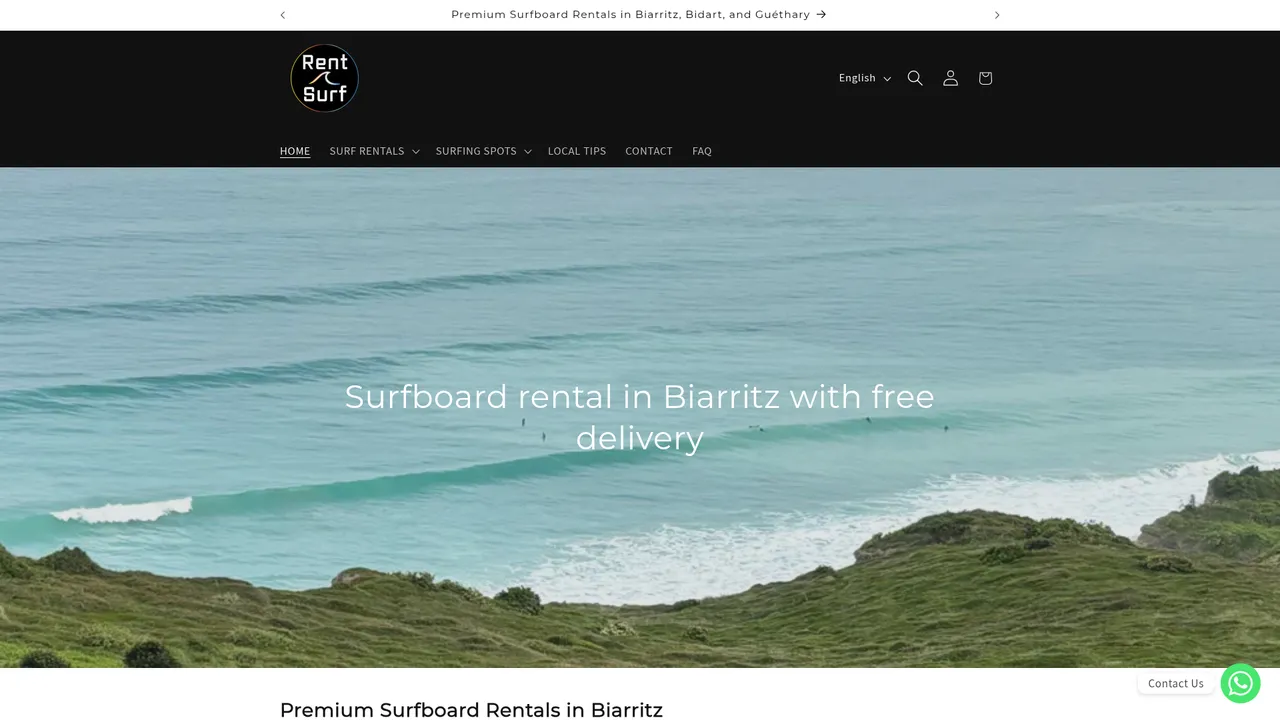 Aperçu du site Rent Surf