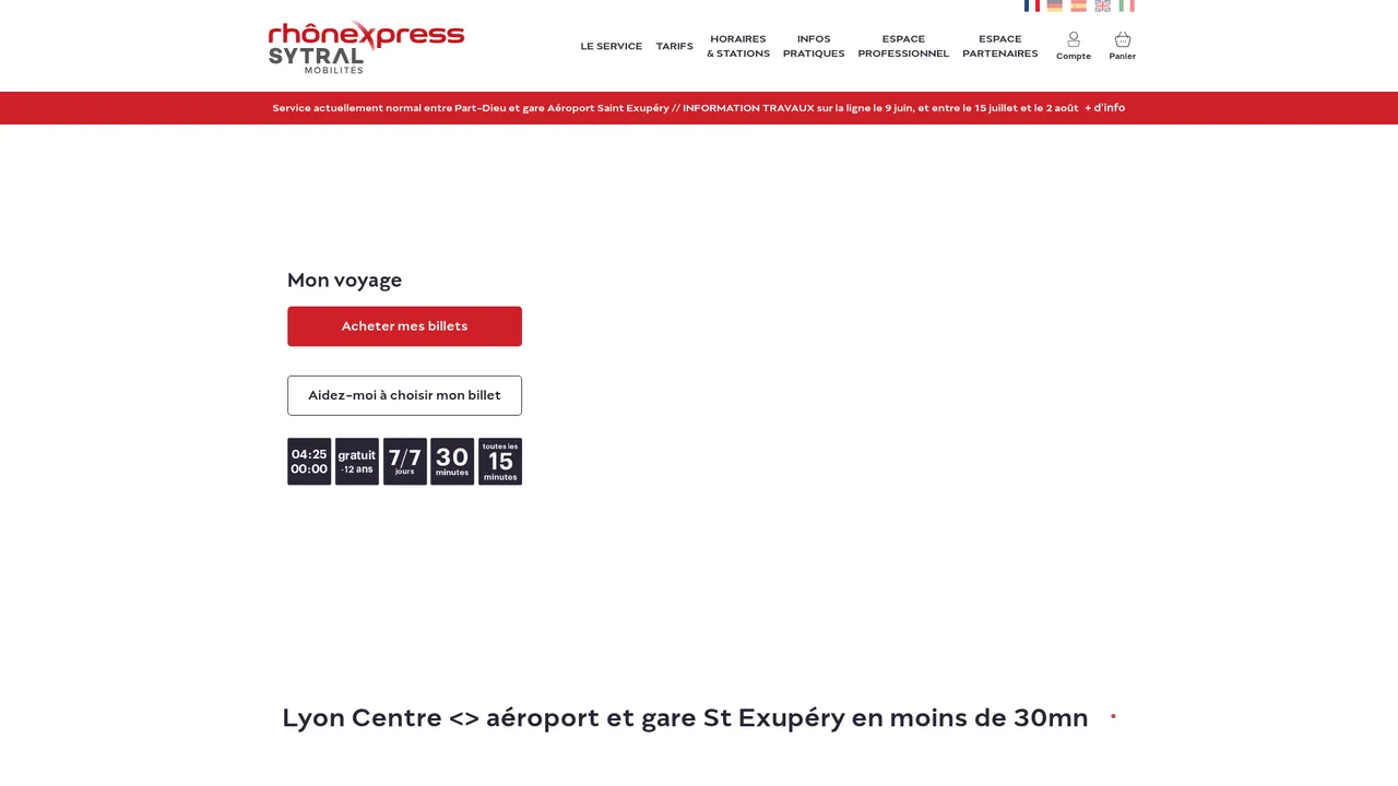 Aperçu du site Rhônexpress