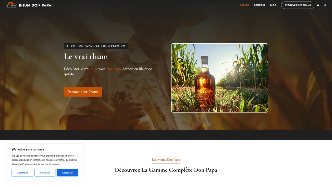 Aperçu du site Rhum Don Papa