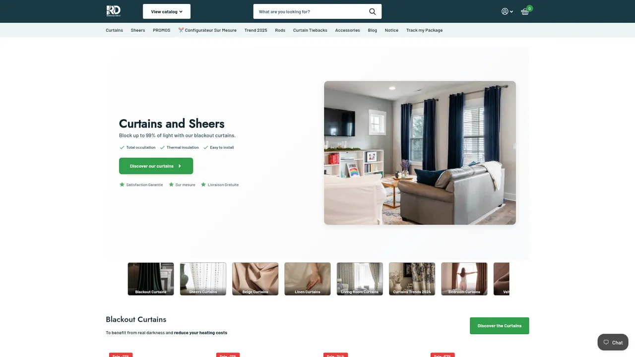 Aperçu du site Rideaux Deco