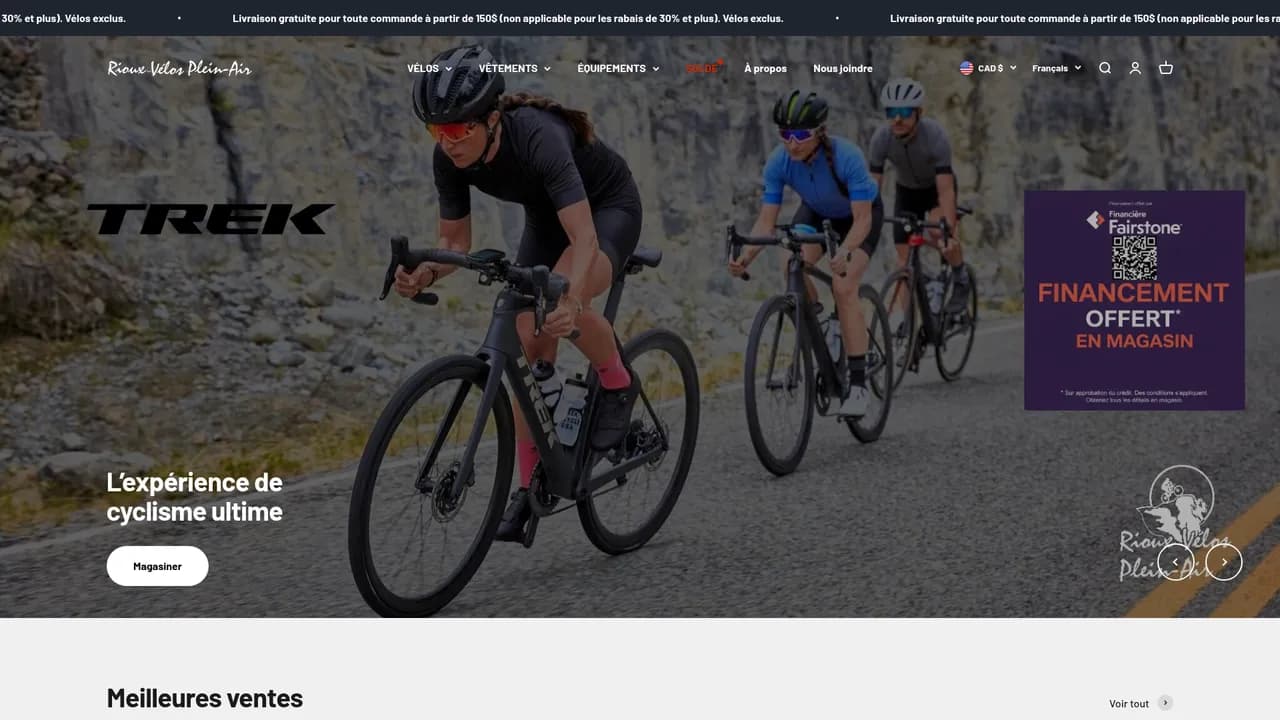 Aperçu du site riouxvelopleinair.com