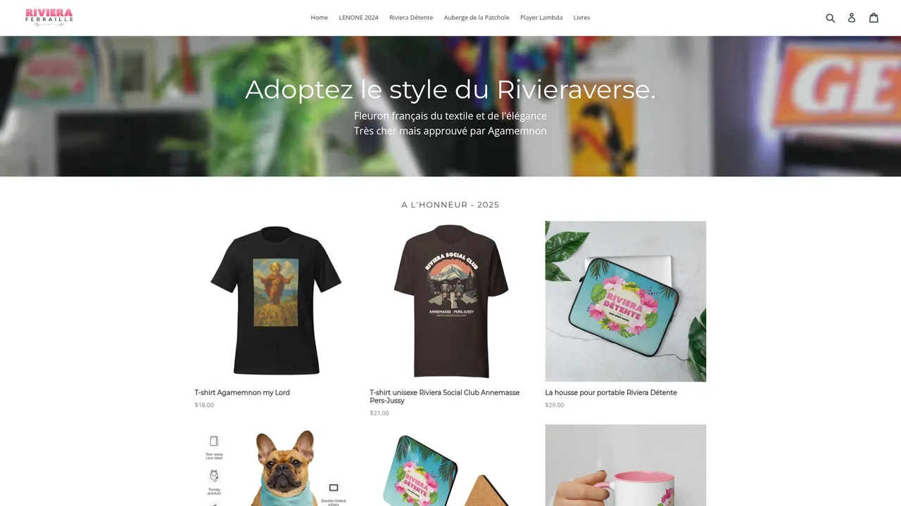 Screenshot de rivieraferraille.boutique
