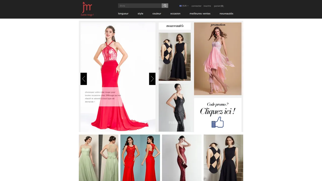 Aperçu du site JMRouge - Boutique en Ligne