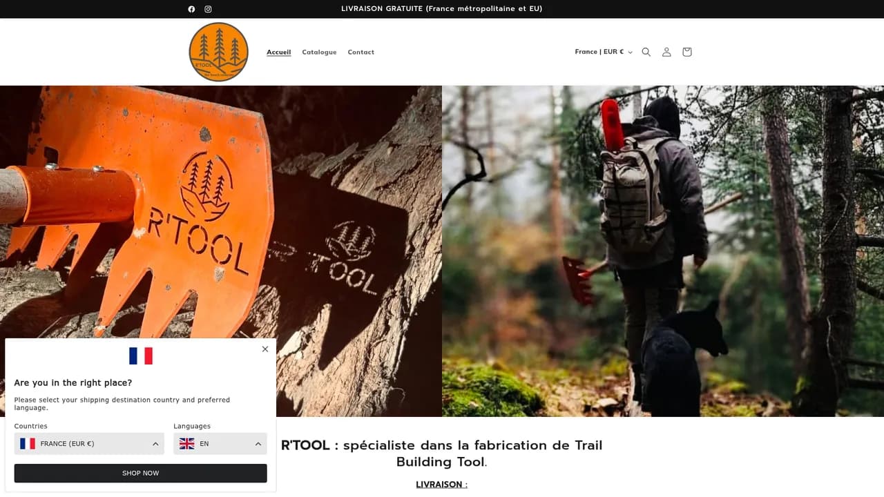 Aperçu du site R'TOOL The french company