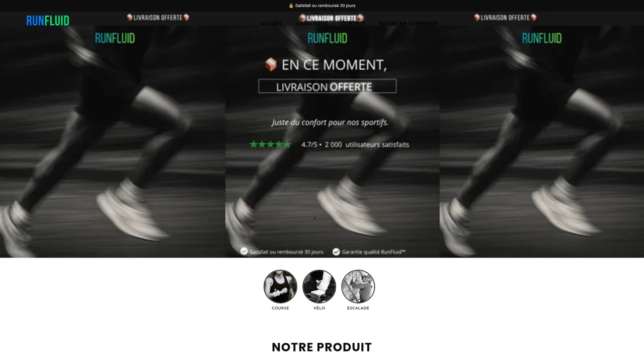 Screenshot de runfluid.fr