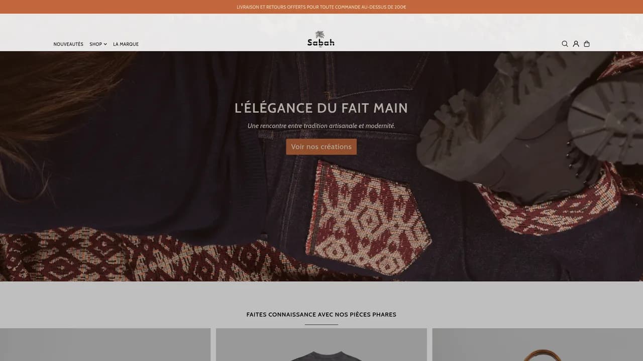Aperçu du site Sabah Creation