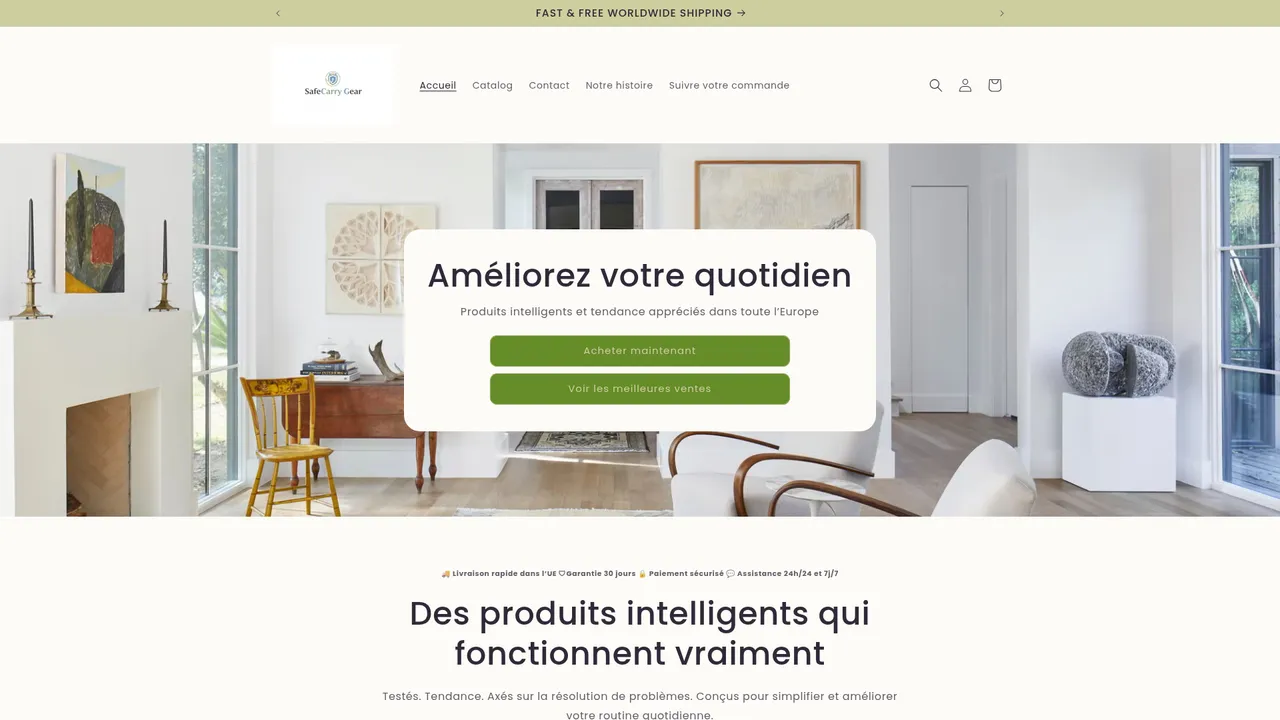 Aperçu du site SafeCarry Gear
