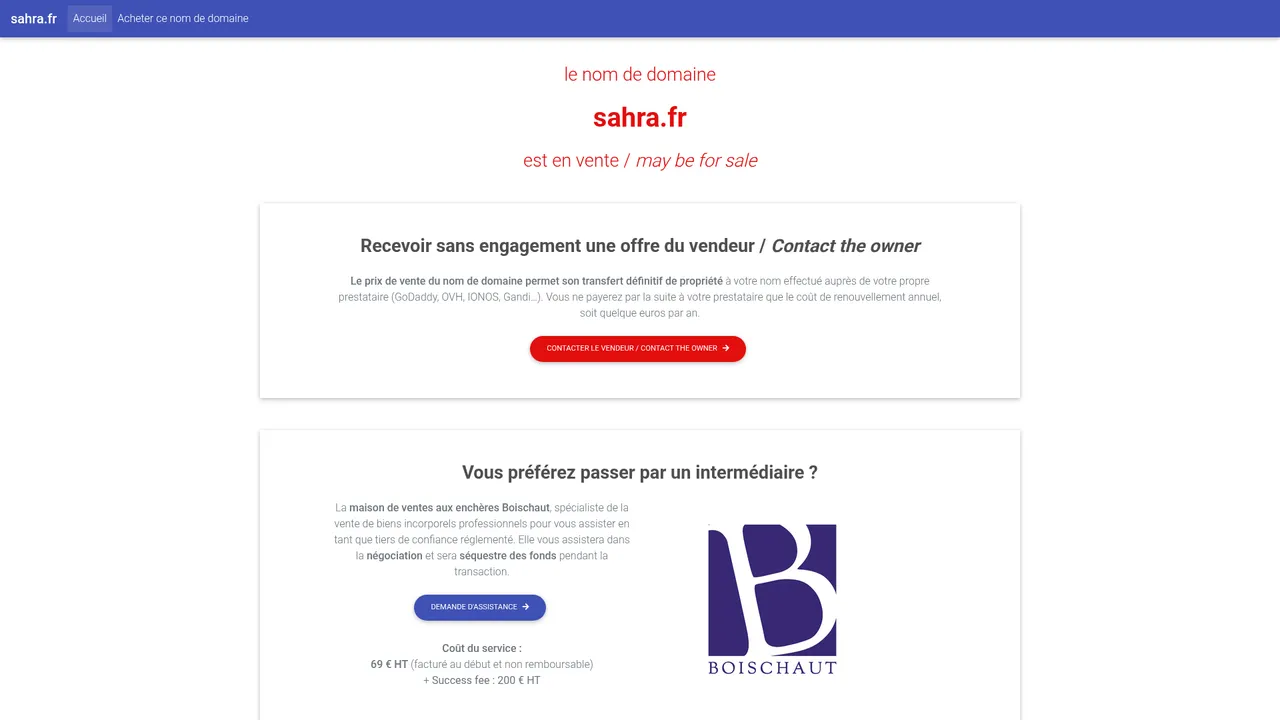 Aperçu du site Sahra