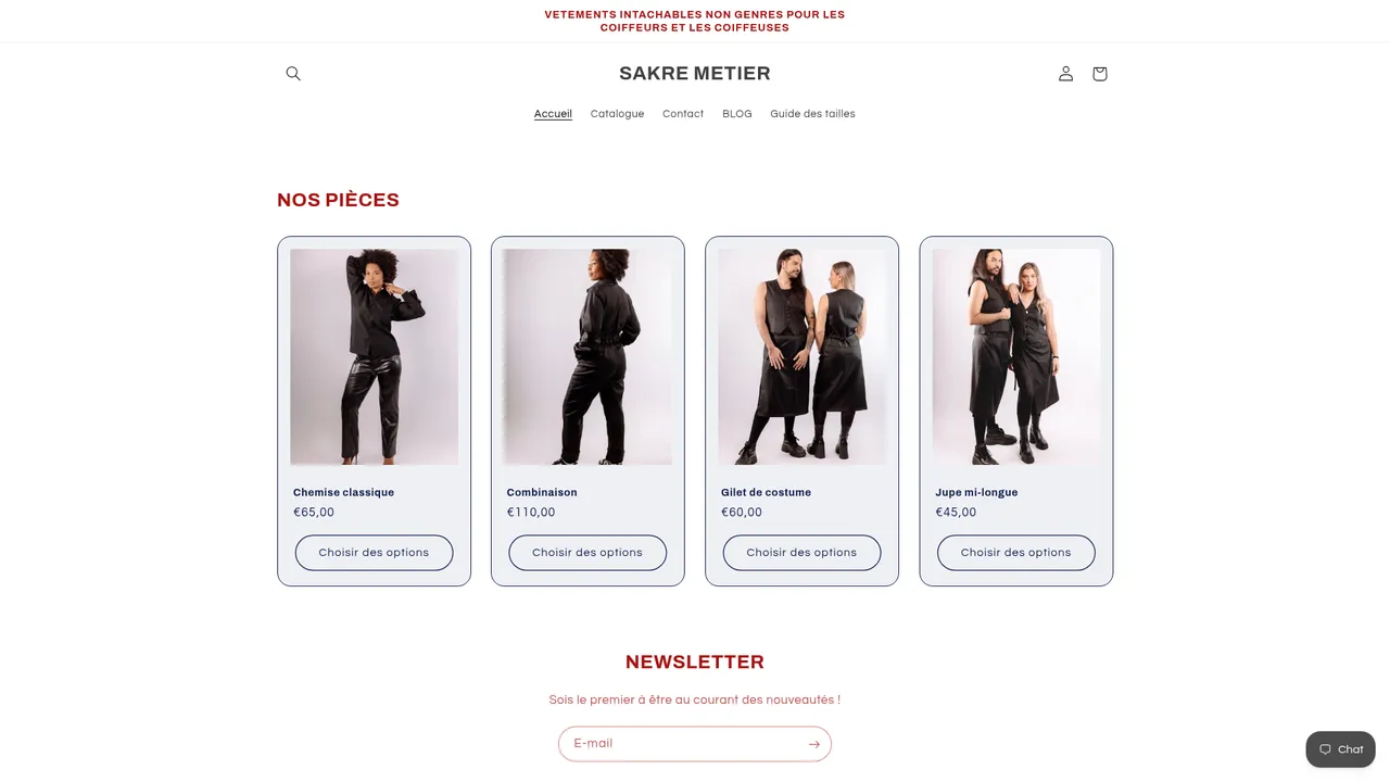 Screenshot de sakremetier.fr