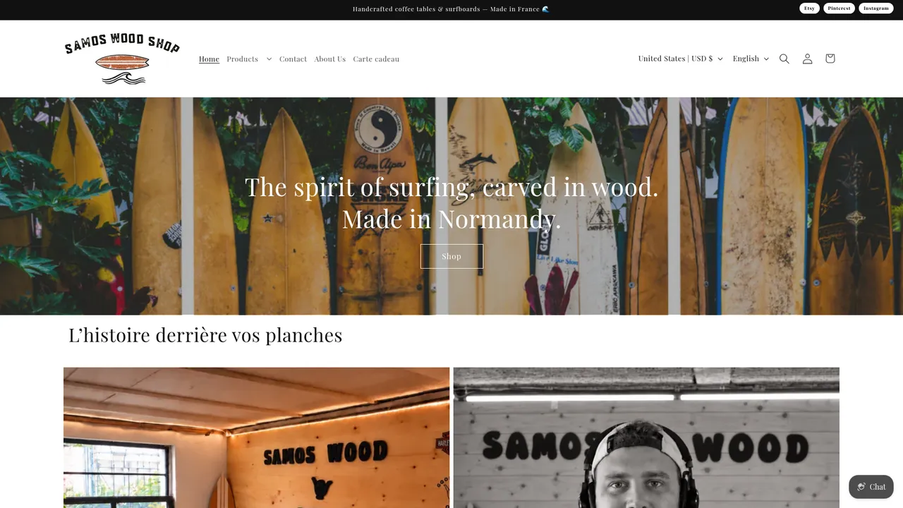 Screenshot de SamosWoodShop
