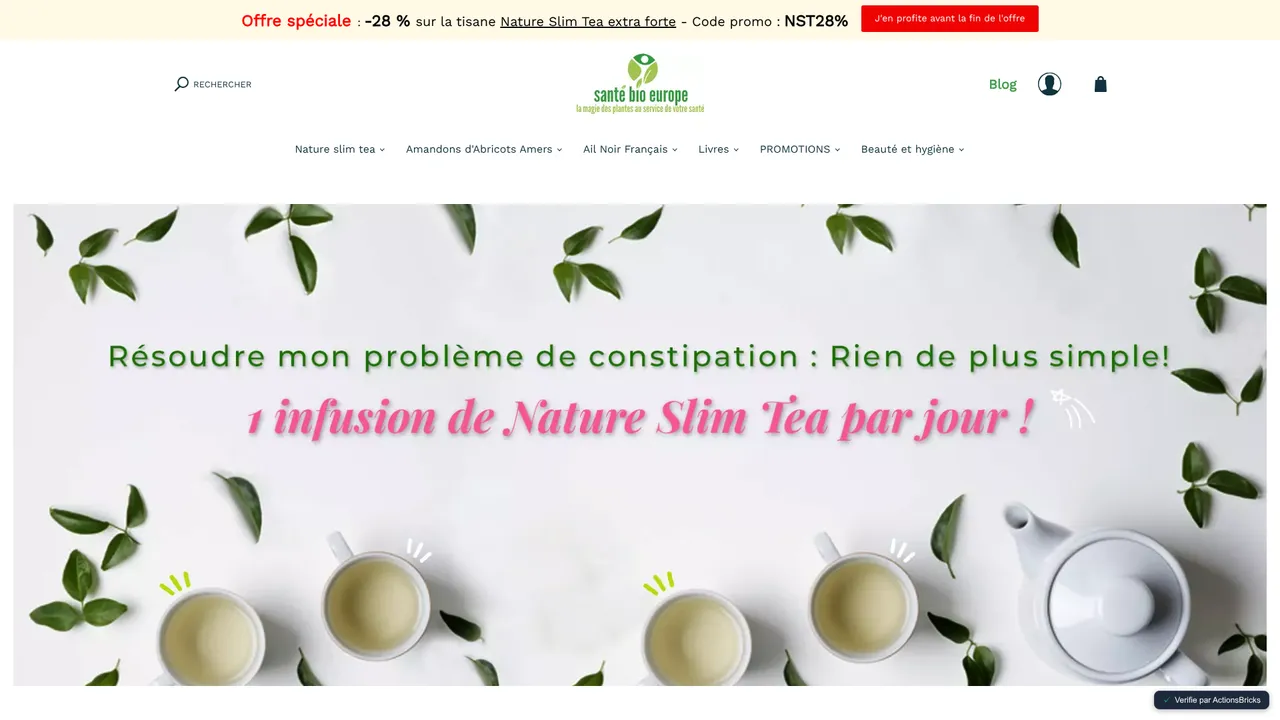 Aperçu du site Santé Bio Europe