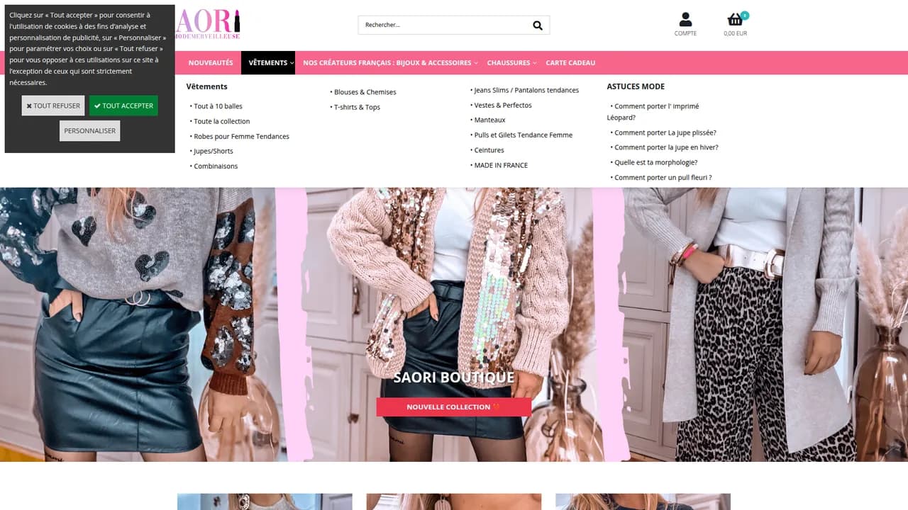 Screenshot de Saori : tenue pour femme