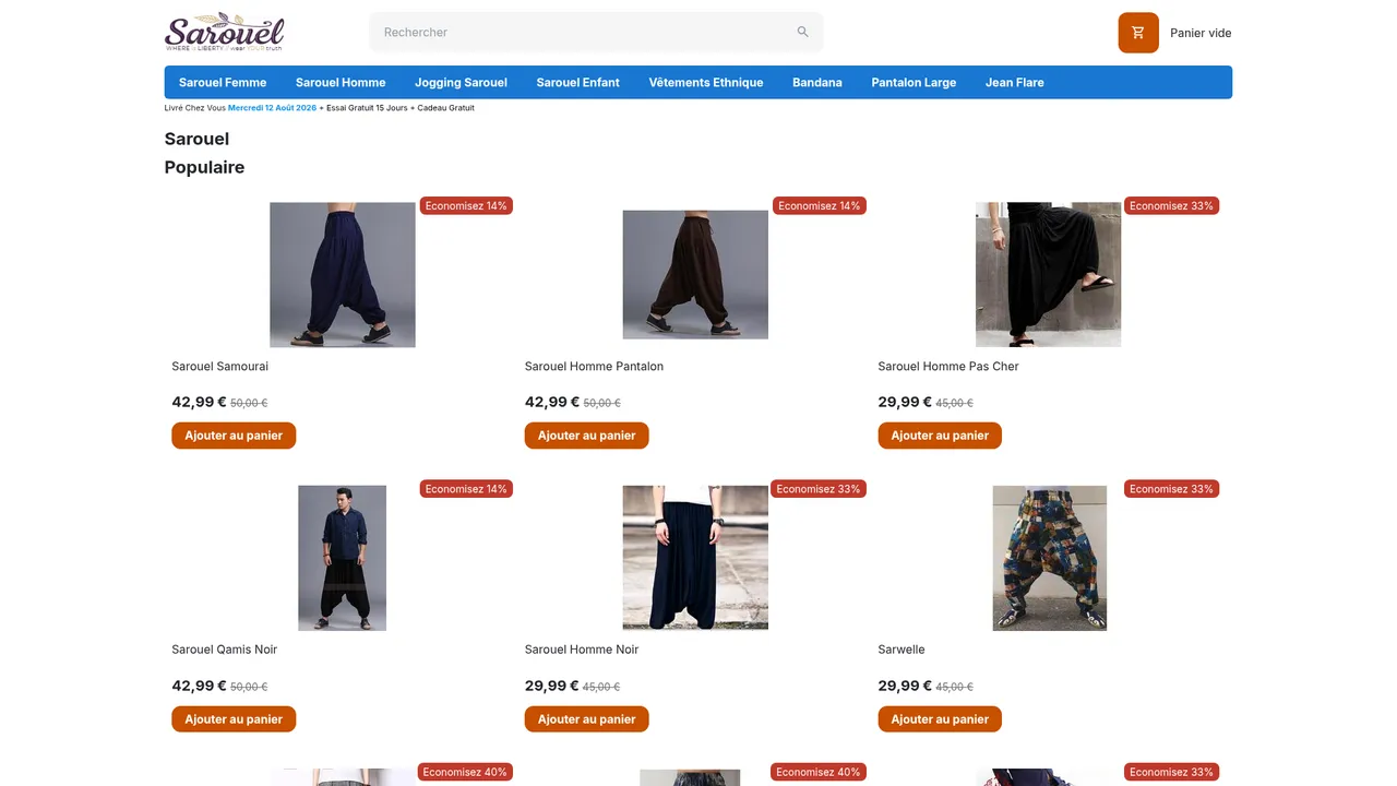 Screenshot de Sarouel - Mode et vêtements asiatiques