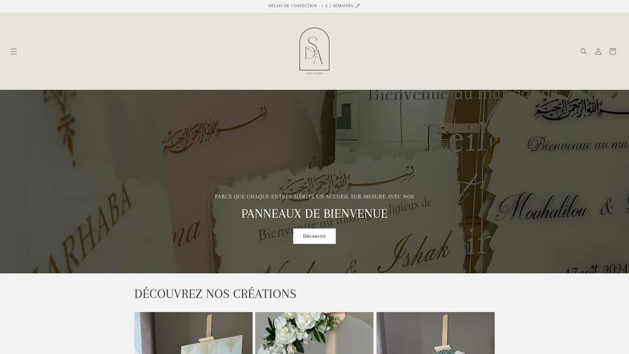 Screenshot de sdacreation.com