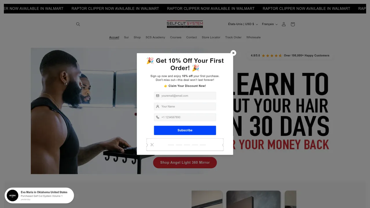 Aperçu du site selfcutsystem.fr