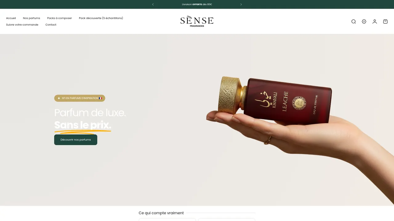 Screenshot de Sense Fragrance - Parfums d'inspiration