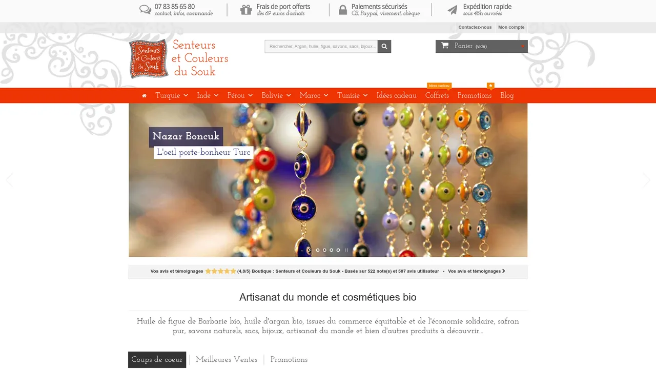 Aperçu du site Senteurs-Et-Couleurs-Du-Souk