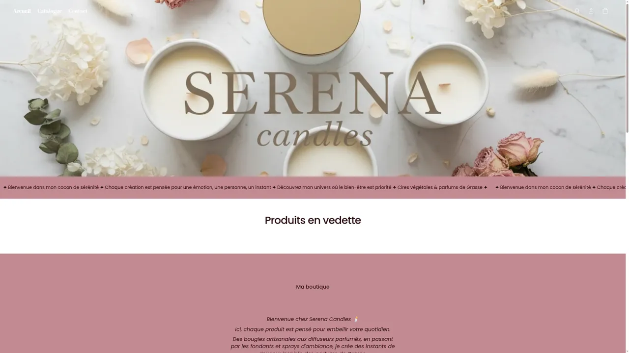 Screenshot de Serena Candles