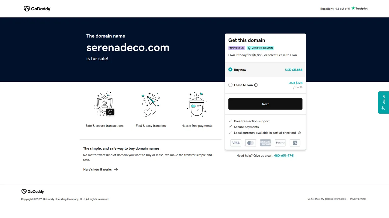 Aperçu du site SERENADECO