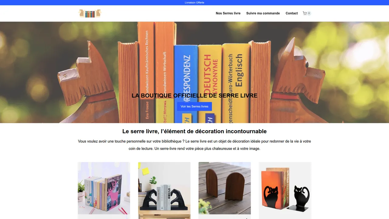 Aperçu du site Serre-livres