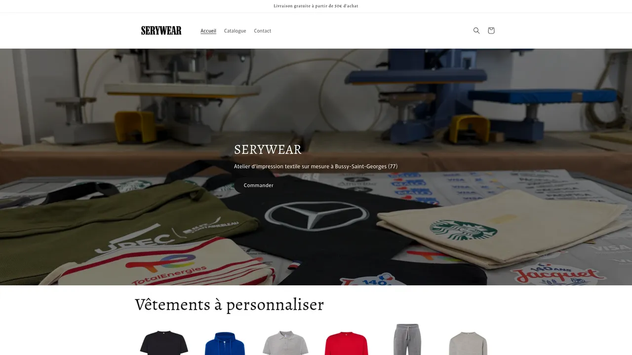 Aperçu du site serywear.fr