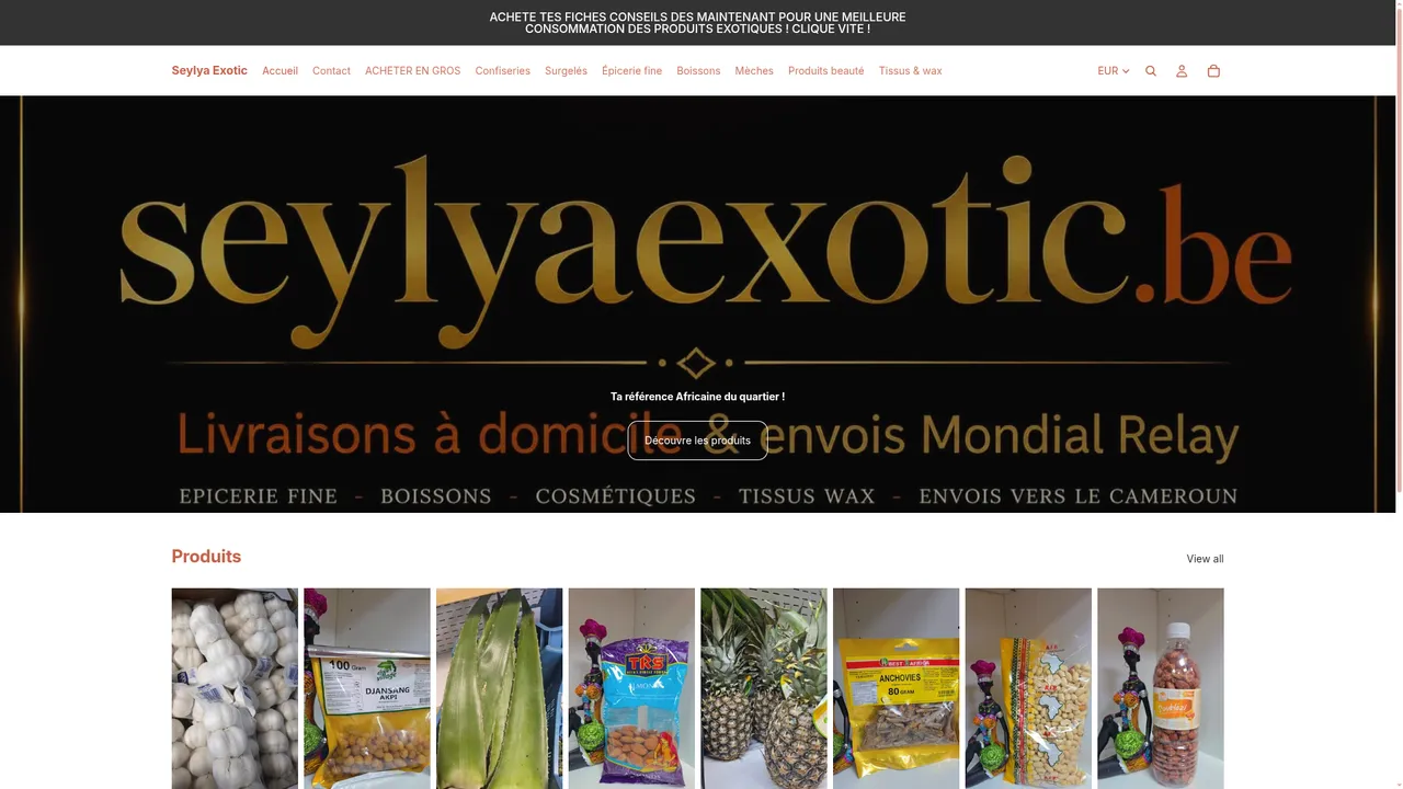 Aperçu du site seylyaexotic.be