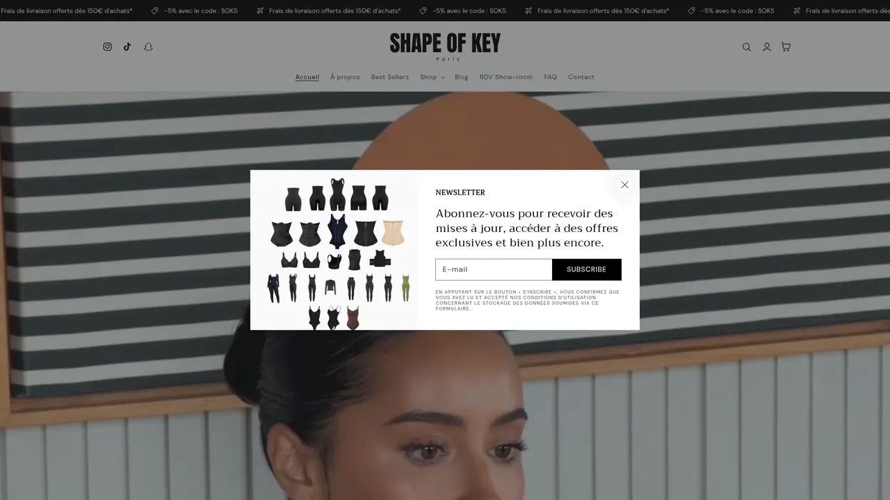 Aperçu du site SHAPE OF KEY