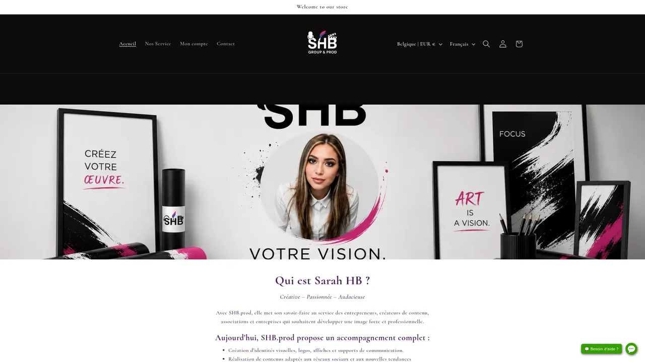 Screenshot de SHB Production | Votre vision, notre mission