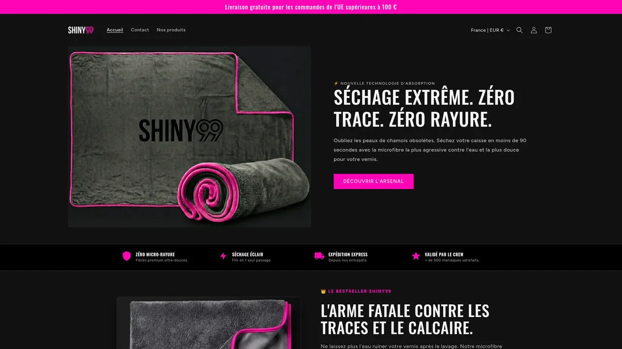Screenshot de Shiny99 | Le Matériel d'Élite pour l'Entretien de ton Véhicule
