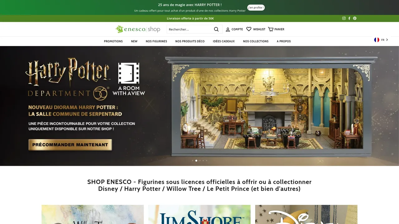 Screenshot de Shop Enesco | Figurines de collection sous licences officielles