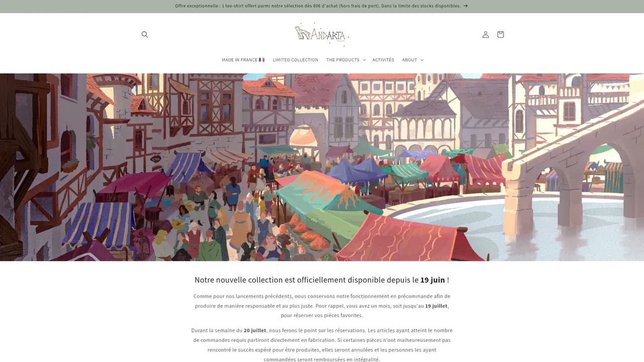 Screenshot de shop.andarta-pictures.com