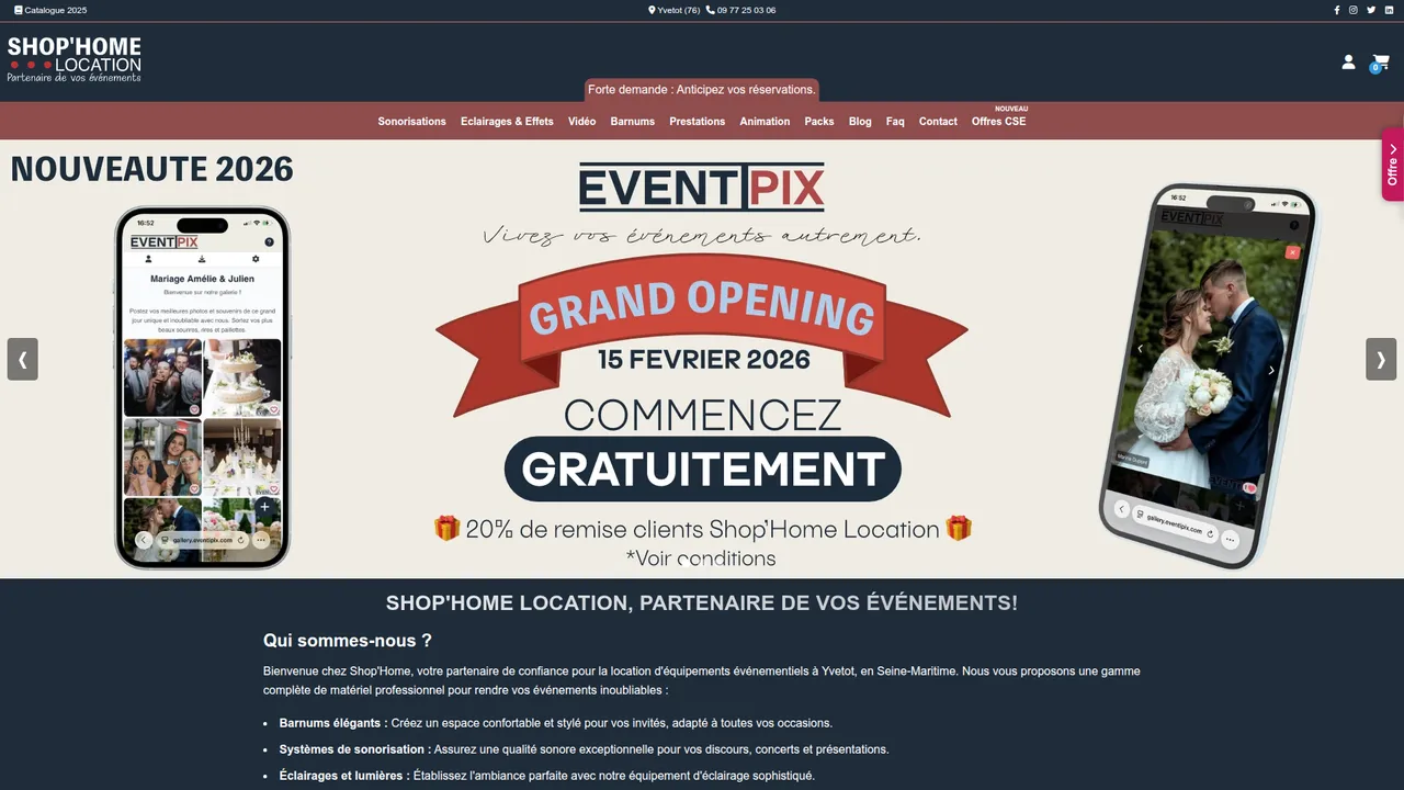 Aperçu du site Shop'Home