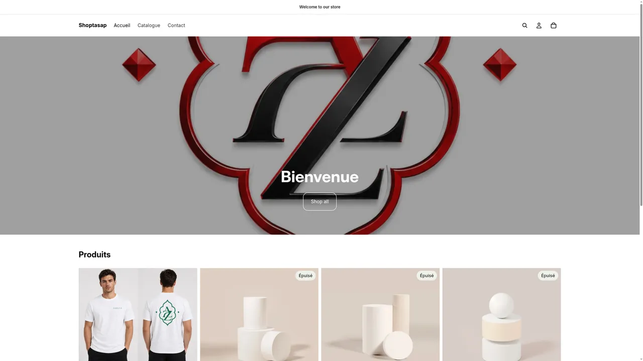 Screenshot de shoptasap.fr