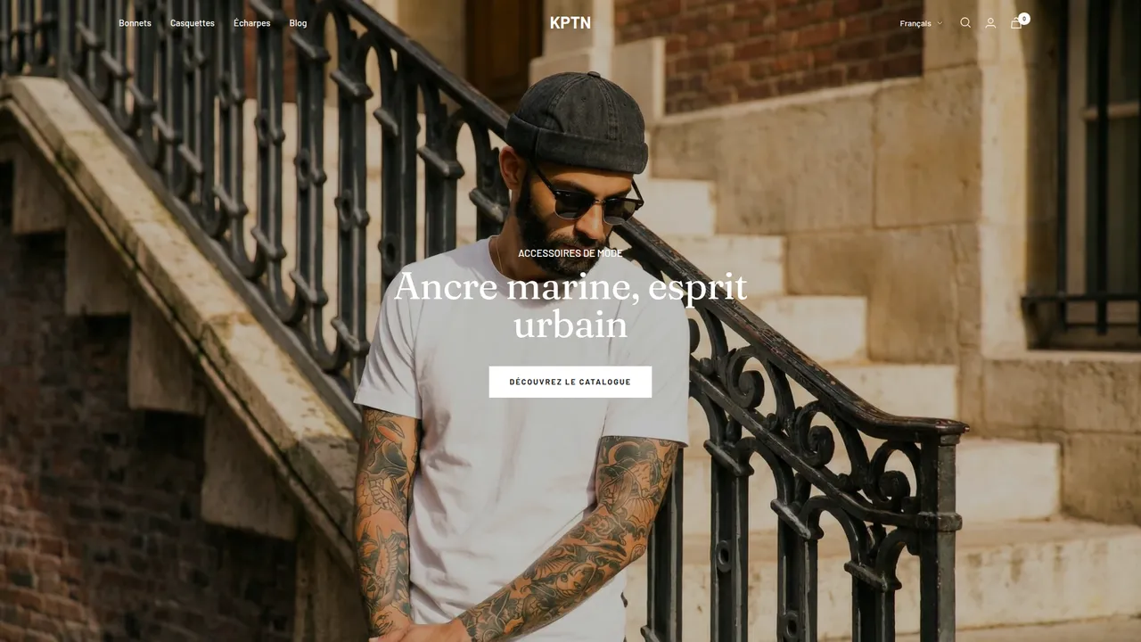 Aperçu du site Casquettes et bonnets style "Docker"