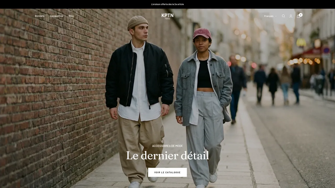 Aperçu du site Casquettes et bonnets style "Docker"
