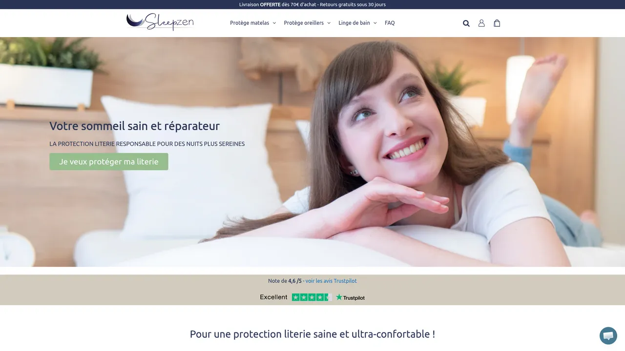 Aperçu du site Sleepzen
