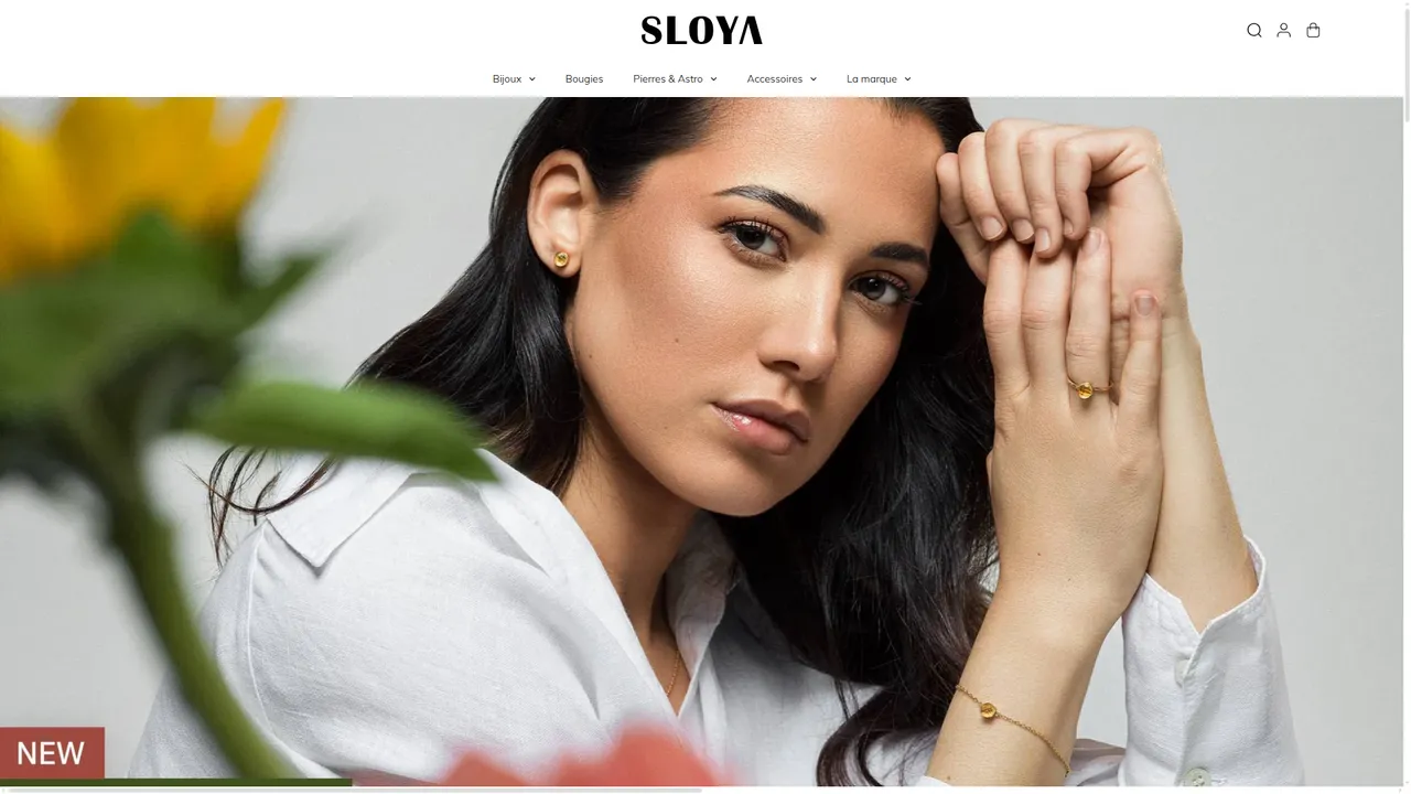 Aperçu du site SLOYA - Bijoux empierres