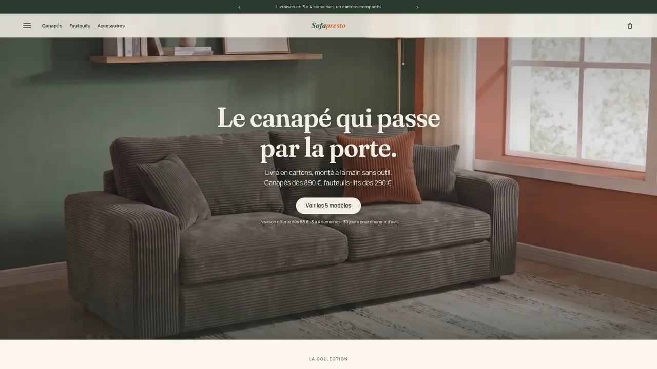 Aperçu du site SOFAPRESTO